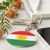 Vlag van Koerdistan (Alay Kurdistan of Alaya Rengî Sleutelhanger (Zijkant)