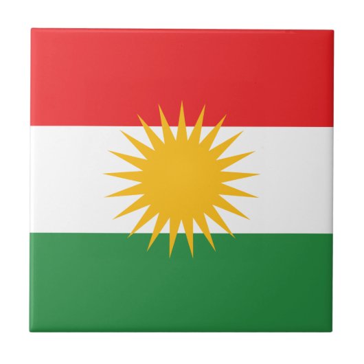 Vlag van Koerdistan (Alay Kurdistan of Alaya Rengî Tegeltje (Voorkant)