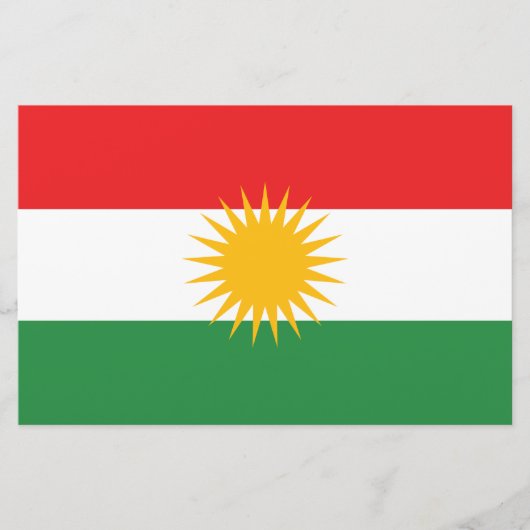Vlag van Koerdistan Briefpapier (Voorkant)