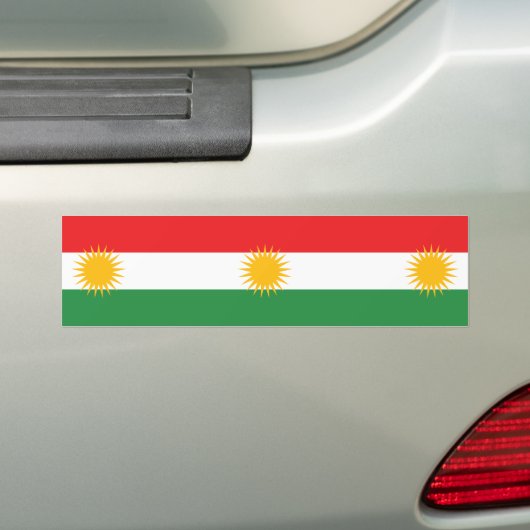 Vlag van Koerdistan Bumpersticker (Op auto)