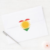 vlag van Koerdistan; Koerden; Koerdisch Hart Sticker (Envelop)