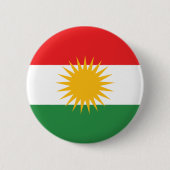 vlag van Koerdistan; Koerden; Koerdisch Ronde Button 5,7 Cm (Voorkant)