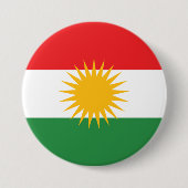 Vlag van Koerdistan Ronde Button 7,6 Cm (Voorkant)