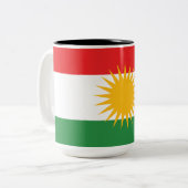 Vlag van Koerdistan Tweekleurige Koffiemok (Voorkant links)