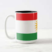 Vlag van Koerdistan Tweekleurige Koffiemok (Links)