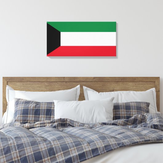 Vlag van Koeweit Canvas Afdruk (Insitu (Slaapkamer))