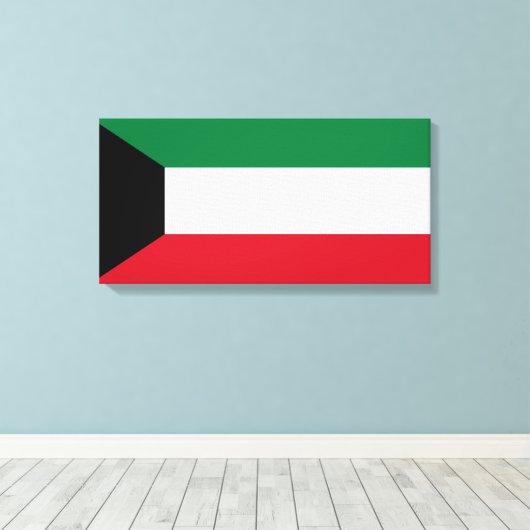 Vlag van Koeweit Canvas Afdruk (Insitu (Houten vloer))