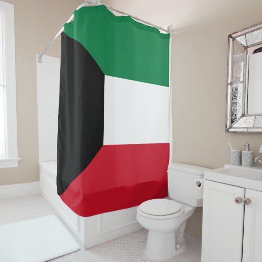 Vlag van Koeweit Douchegordijn (In situ)