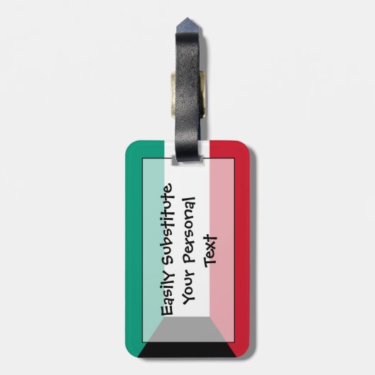 Vlag van Koeweit Easy ID Personal Bagagelabel (Achterkant verticaal)