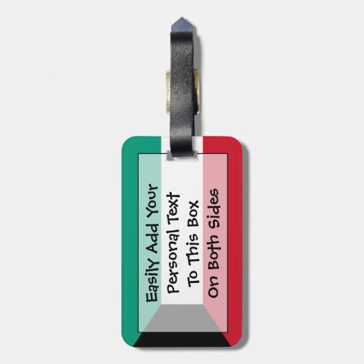 Vlag van Koeweit Easy ID Personal Bagagelabel (Achterkant verticaal)
