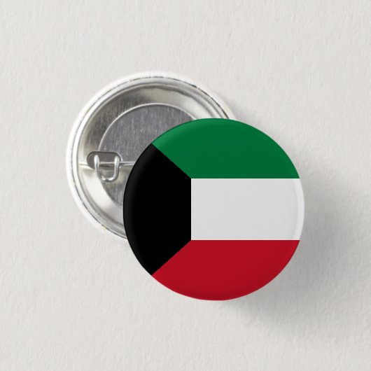 Vlag van Koeweit Ronde Button 3,2 Cm (Voorkant /achterkant)