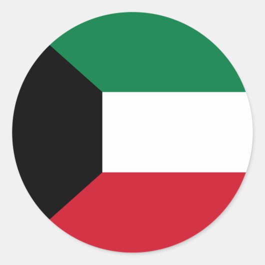 Vlag van Koeweit Ronde Sticker (Voorkant)