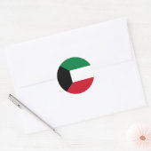 Vlag van Koeweit Ronde Sticker (Envelop)