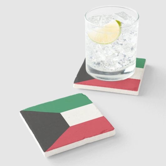 Vlag van Koeweit Stenen Onderzetter (Zijkant)