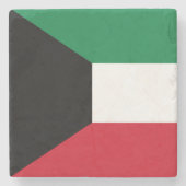 Vlag van Koeweit Stenen Onderzetter (Voorkant)