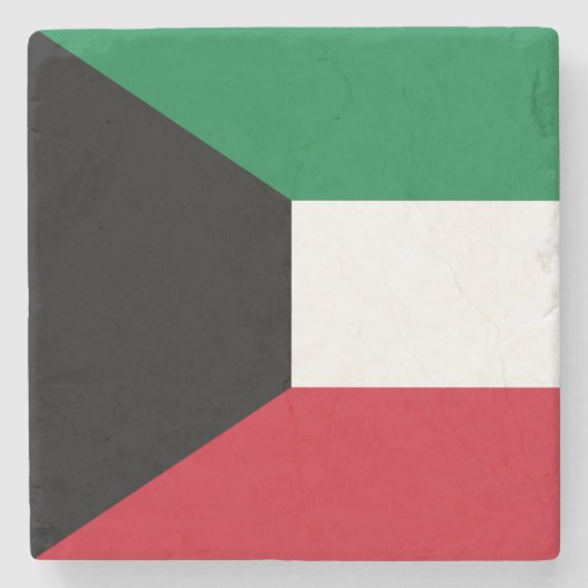 Vlag van Koeweit Stenen Onderzetter (Voorkant)
