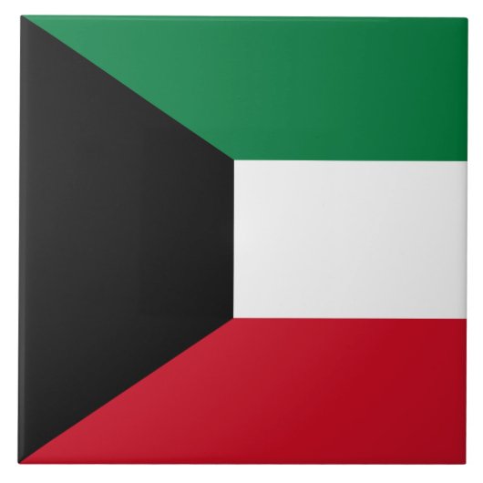 Vlag van Koeweit Tegeltje (Voorkant)