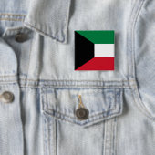 Vlag van Koeweit Vierkante Button 5,1 Cm (In situ)