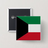 Vlag van Koeweit Vierkante Button 5,1 Cm (Voorkant /achterkant)