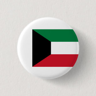 Vlag van Koeweit, vlag van Koeweit Ronde Button 3,2 Cm
