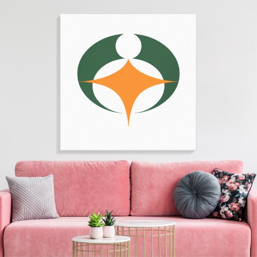 Vlag van Koga, Shiga, Japan Canvas Afdruk (Insitu (Woonkamer))