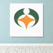 Vlag van Koga, Shiga, Japan Canvas Afdruk (Insitu (Houten vloer))