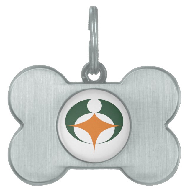 Vlag van Koga, Shiga, Japan Huisdieren Naamplaatje (voorkant)