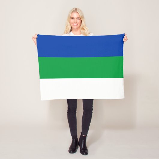 Vlag van Komi Republiek Fleece Deken (In situ)