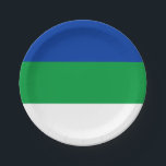 Vlag van Komi Republiek Papieren Bordje<br><div class="desc">Patriottische vlag van Komi Republiek</div>