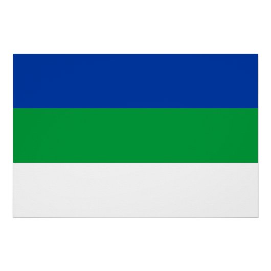 Vlag van Komi Republiek Perfect Poster (Voorkant)