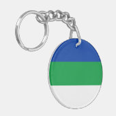 Vlag van Komi Republiek Sleutelhanger (Voorkant Links)