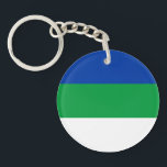 Vlag van Komi Republiek Sleutelhanger<br><div class="desc">Patriottische vlag van Komi Republiek.</div>