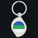 Vlag van Komi Republiek Sleutelhanger<br><div class="desc">Patriottische vlag van Komi Republiek.</div>