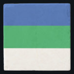 Vlag van Komi Republiek Stenen Onderzetter<br><div class="desc">Patriottische vlag van Komi Republiek.</div>