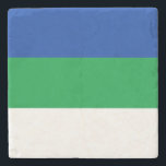 Vlag van Komi Republiek Stenen Onderzetter<br><div class="desc">Patriottische vlag van Komi Republiek.</div>
