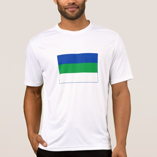 Vlag van Komi-republiek T-shirt (Voorkant)