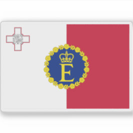 Vlag van koningin Elizabeth II voor Malta (1967) Sticker