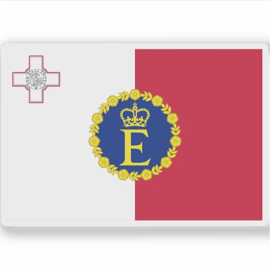 Vlag van koningin Elizabeth II voor Malta (1967) Sticker (Voorkant)