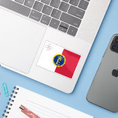 Vlag van koningin Elizabeth II voor Malta (1967) Sticker (Laptop met iPhone)