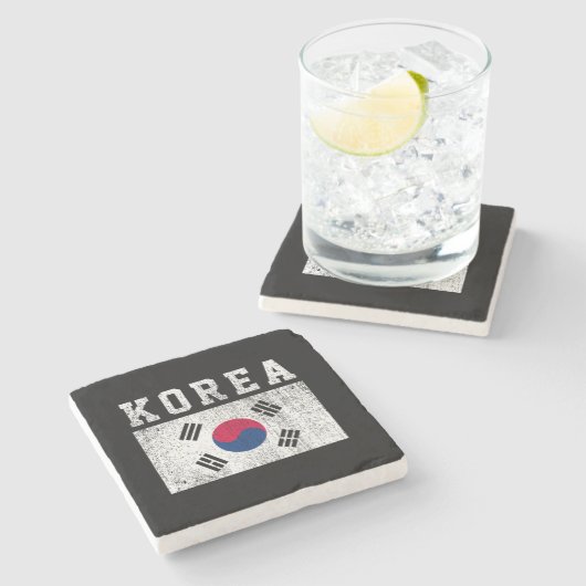 Vlag van Korea Stenen Onderzetter (Zijkant)