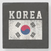 Vlag van Korea Stenen Onderzetter (Voorkant)