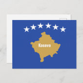Vlag van Kosovo Briefkaart (Voorkant / Achterkant)