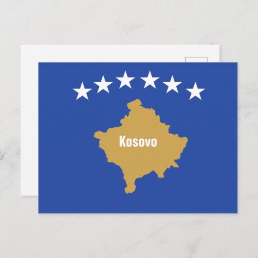 Vlag van Kosovo Briefkaart (Voorkant / Achterkant)
