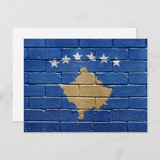 Vlag van Kosovo Briefkaart (Voorkant / Achterkant)