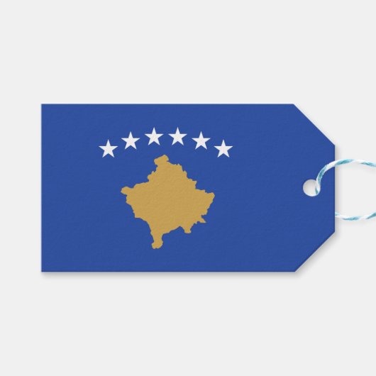 Vlag van Kosovo Cadeaulabel (Voorkant (Horizontaal))