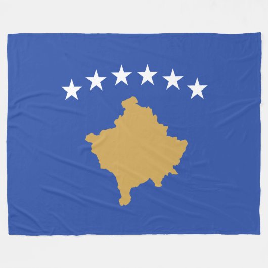 Vlag van Kosovo Fleece Deken (Voorkant (Horizontaal))