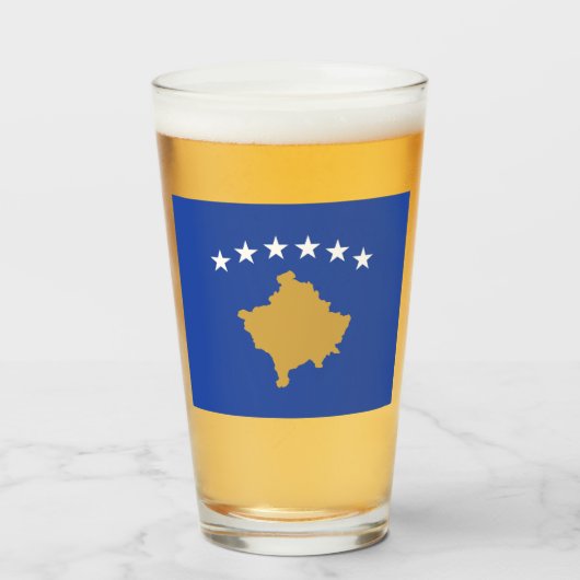 Vlag van Kosovo Glas (Voorkant gevuld)