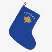 Vlag van Kosovo Grote Kerstsok (Voorkant (Hangend))