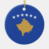 Vlag van Kosovo Keramisch Ornament (Voorkant)