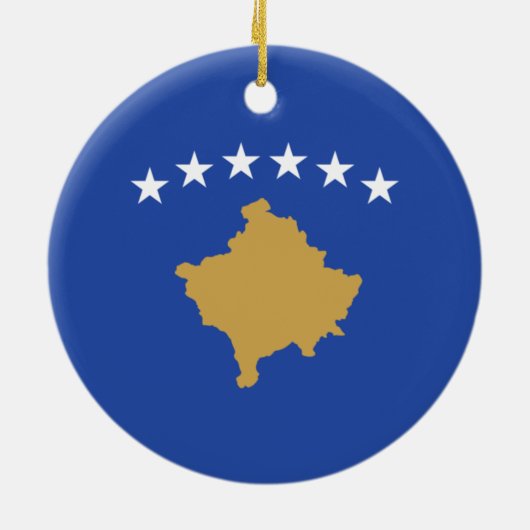 Vlag van Kosovo Keramisch Ornament (Achterkant)